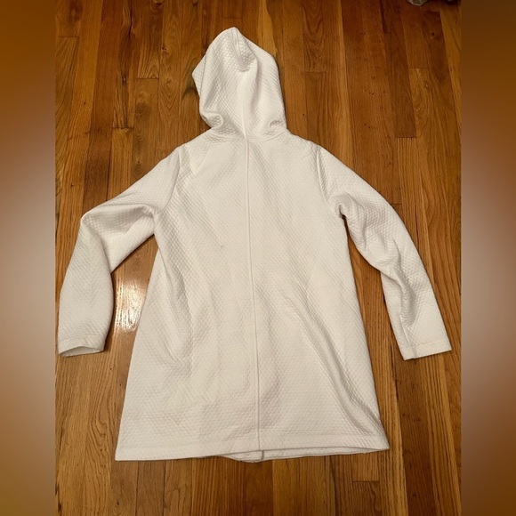 Eileen Fisher White Button Up Hoodie Jacket Size S/P - Picture 7 of 7